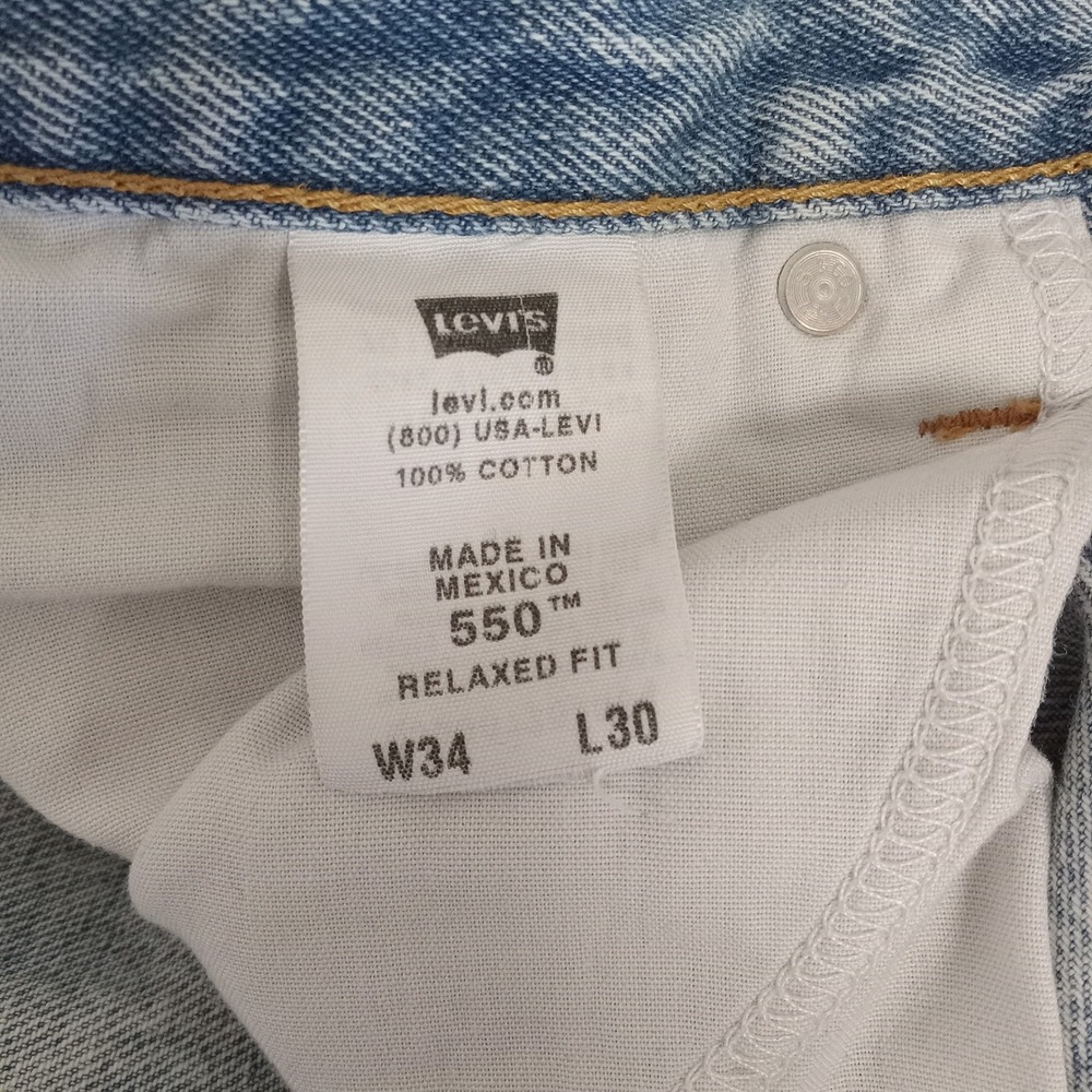 Levi Strauss 550 Mens Y2K Relaxed Fit Light Wash Denim Jeans W34 L30 - Picture 6 of 7